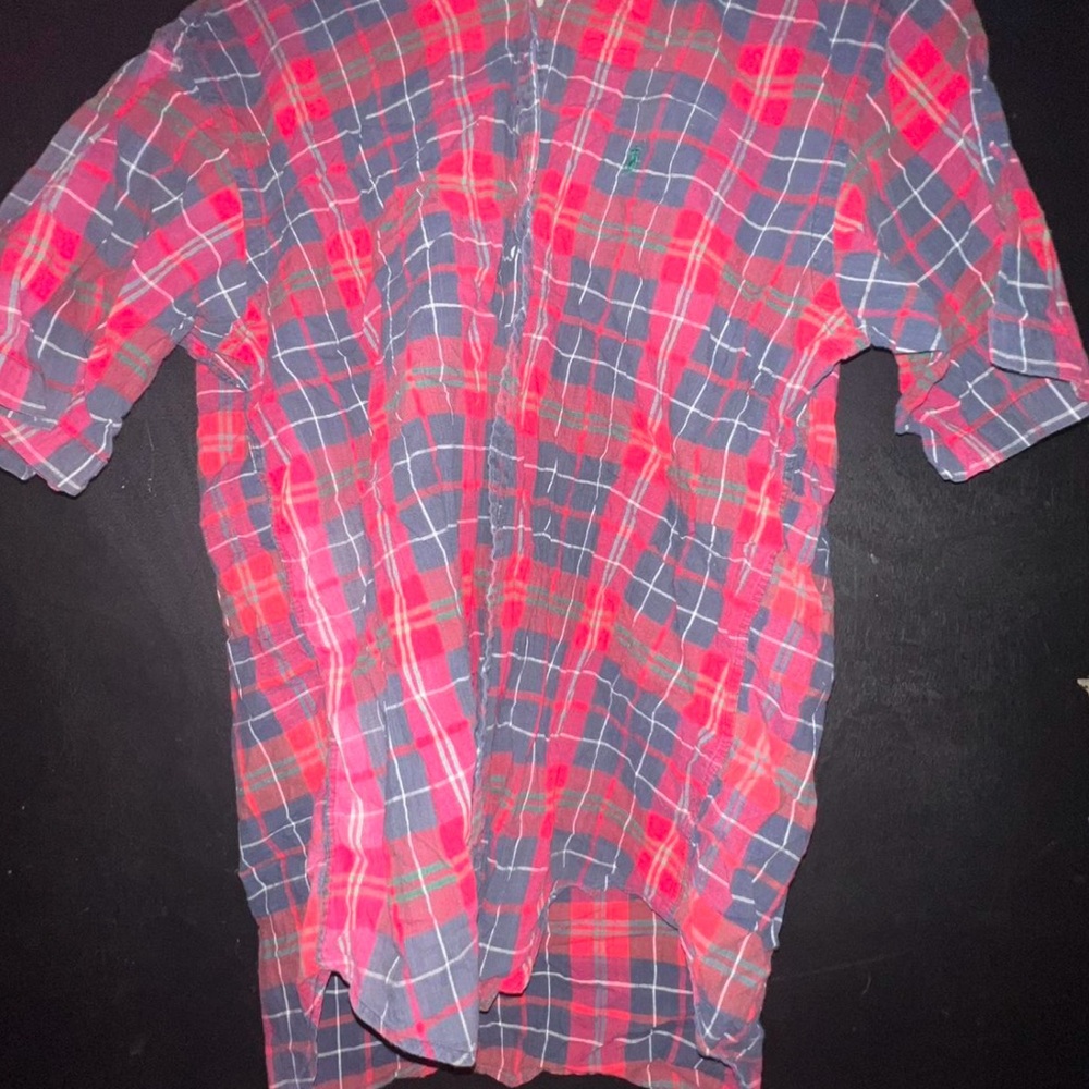Ralph Lauren Red and Blue Casual Button Down Shirt